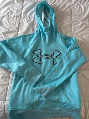 Under Armour Aqua/Turquoise Logo Pullover Hoodie